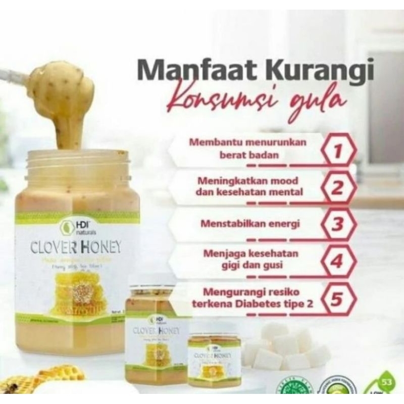 

clover honey 1kg,500gr,250gr original 100% free sendok kayu