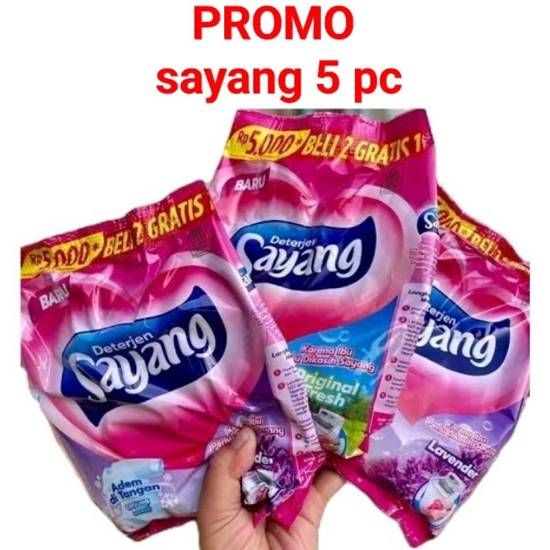 PROMO 5 PCS DETERGEN SAYANG KEMASAN 5000 220g