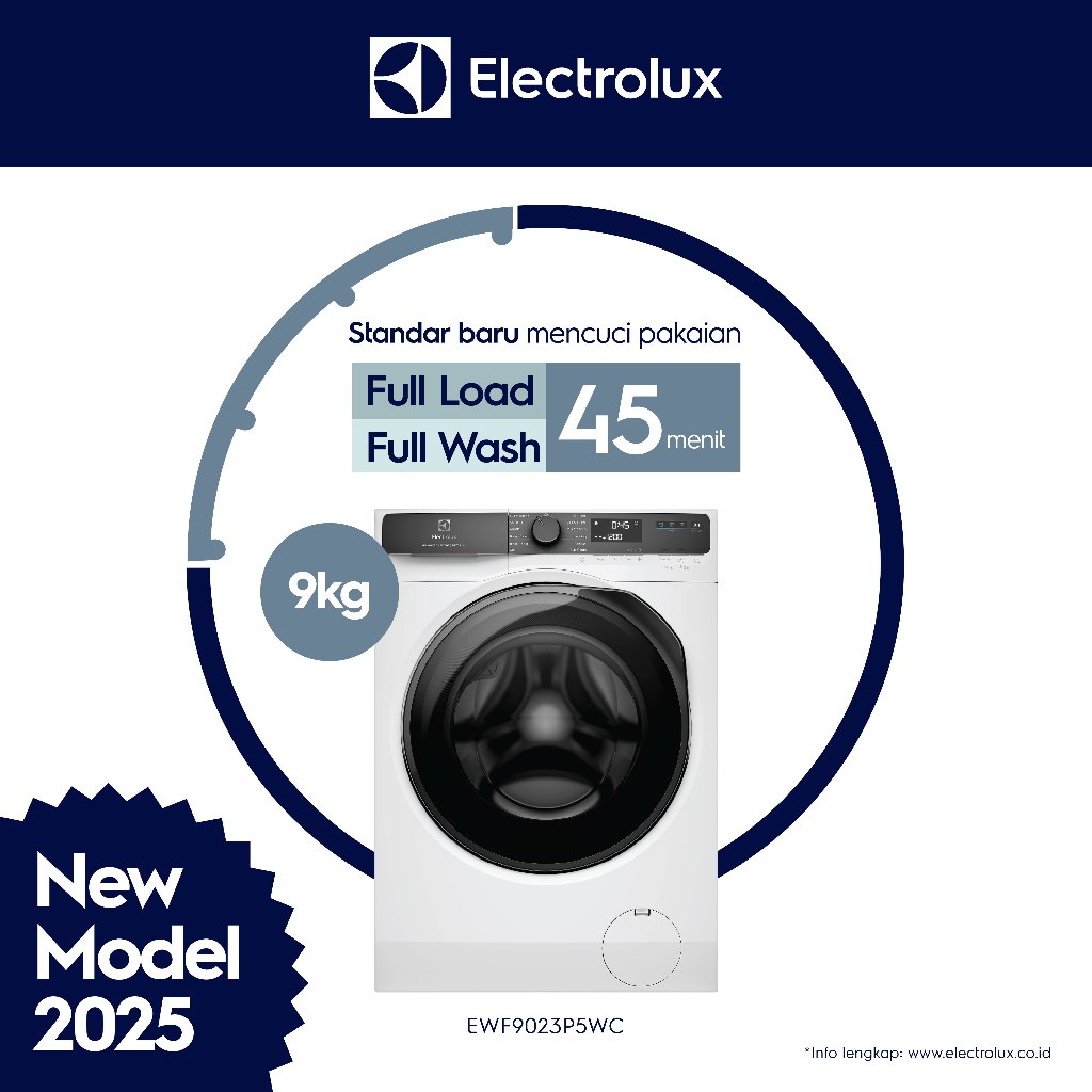 Mesin Cuci Front Loading Electrolux EWF9023P5WC 9 Kg Putih