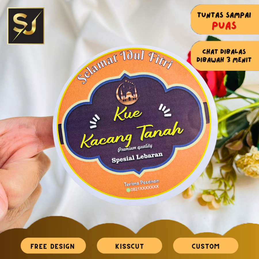 

5-8 Stiker Toples Idul Fitri / Sticker Lebaran / Sticker Bulat / Stiker Kemasan Parcel
