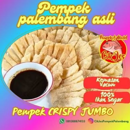 

PEMPEK CRISPY JUMBO PREMIUM palembang asli ikan dijamin segarr tidak bau kemasan vacum