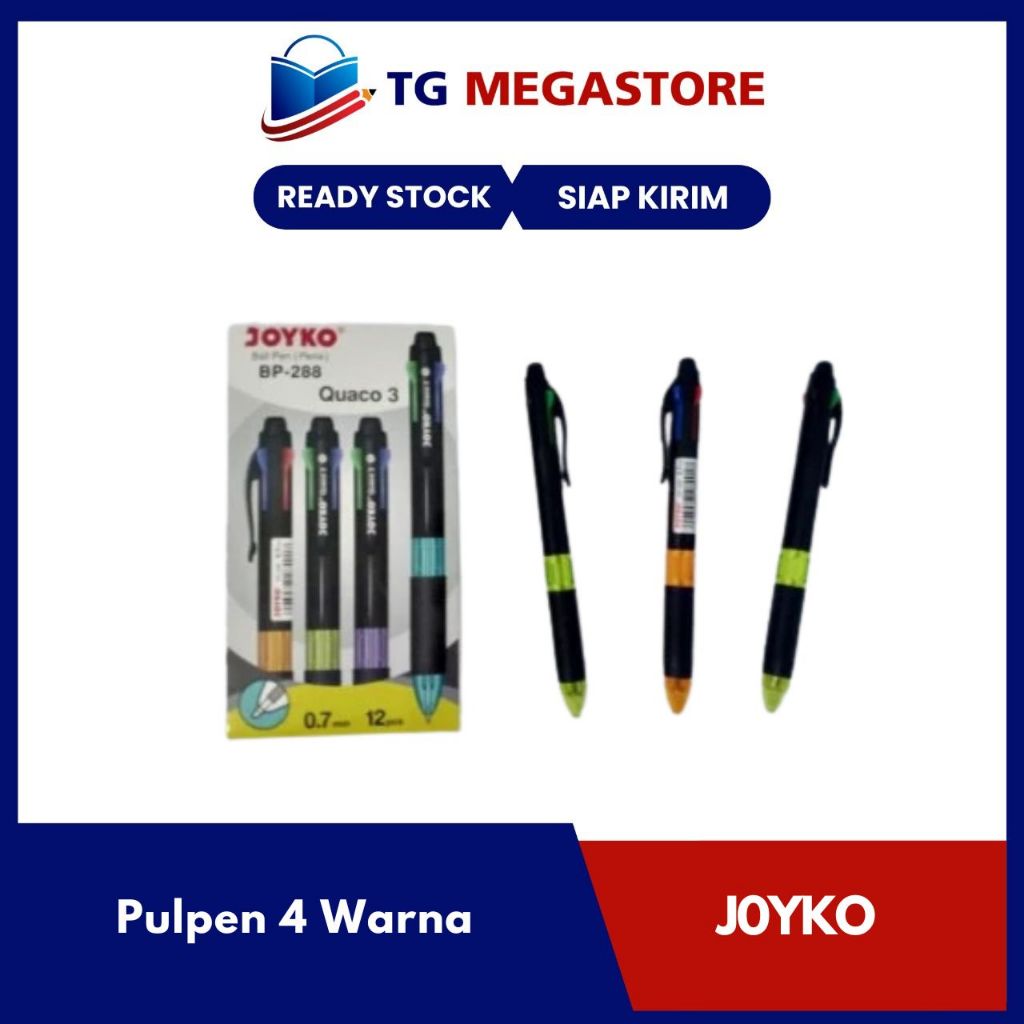 

Pulpen Joyko JOYKO QUACO 3 BP-288 - 4 Warna