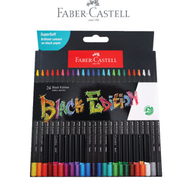 

Gramedia Batam - Faber Castell Pensil Warna Black Edition Colour Pencils Series 24 Warna