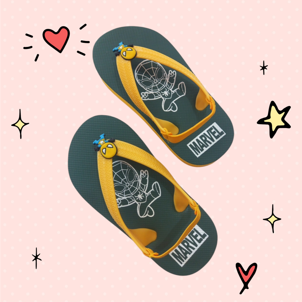 Sandal Anak Jepit Laki Laki Spiderman Karakter | Toddler Tali Belakang Sandal Jepit Cowok 2 Tahun Ba