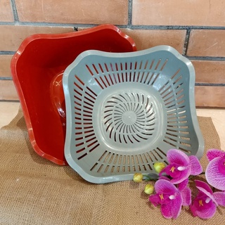 8306 Baskom Saringan Pencuci Sayur / Baskom Plastik Dengan Penyaring / Mangkok dengan Penyaring Air
