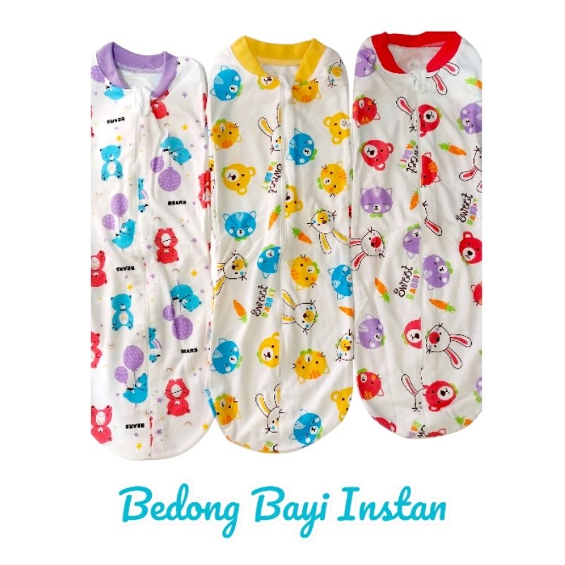 Bedong Bayi Instan Resleting-Bedong Bayi Instan Praktis-Bedong Bayi Motif