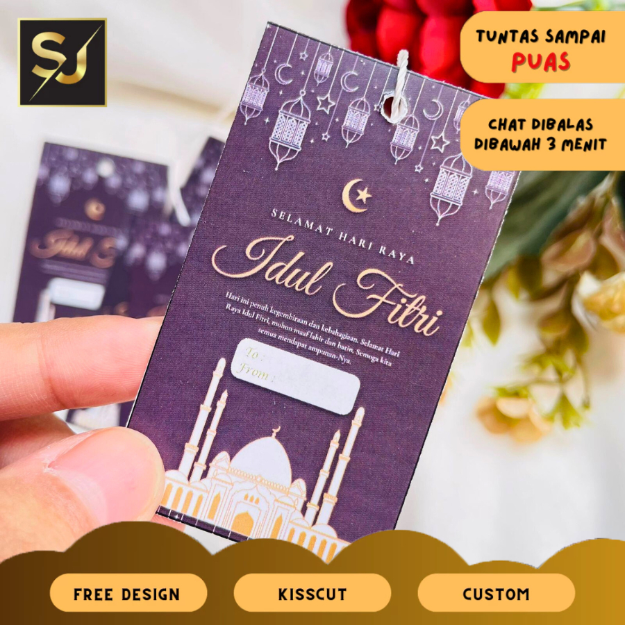 

Hang tag lebaran idul fitri selamat berbuka puasa ramadan kartu ucapan selamat lebaran parcel satuan