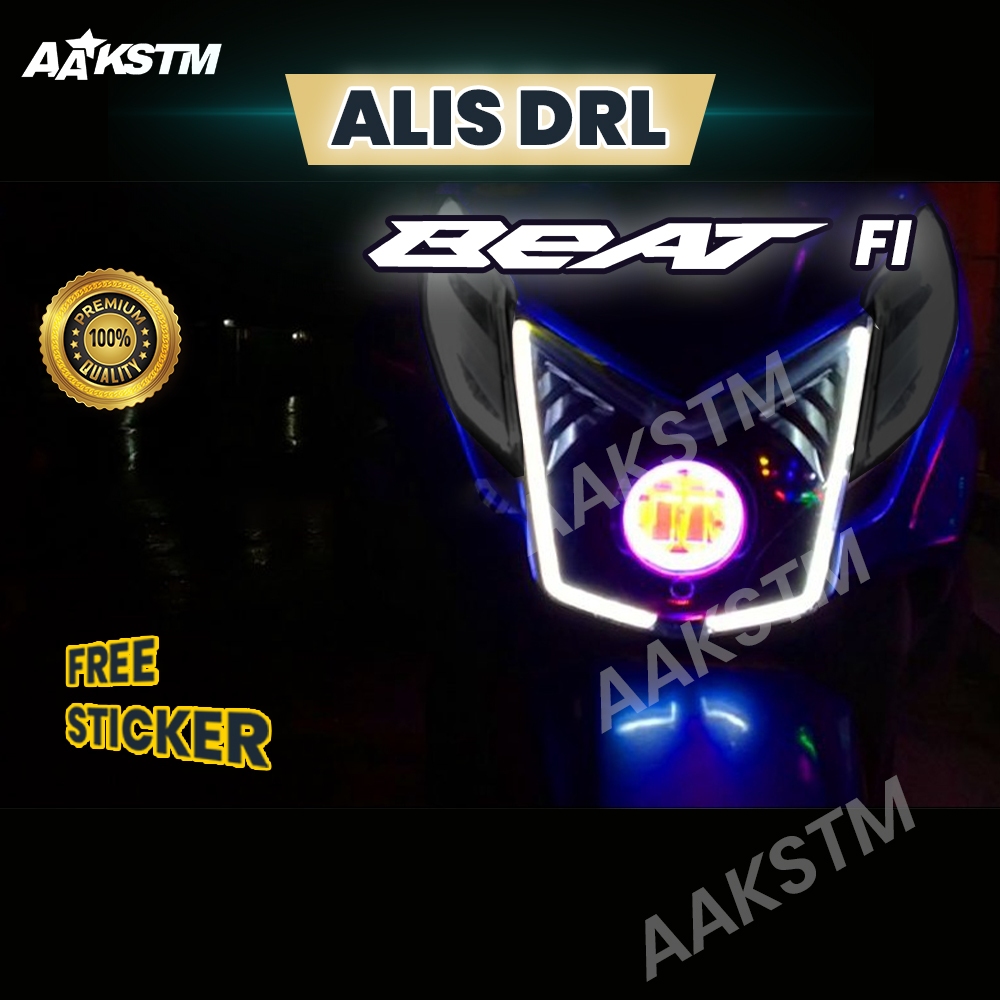 LAMPU ALIS DRL BEAT FI LAMPU SENJA SINGLE WARNA (SEPASANG) HEADLAMP MOTOR VARIASI AA KASTEM
