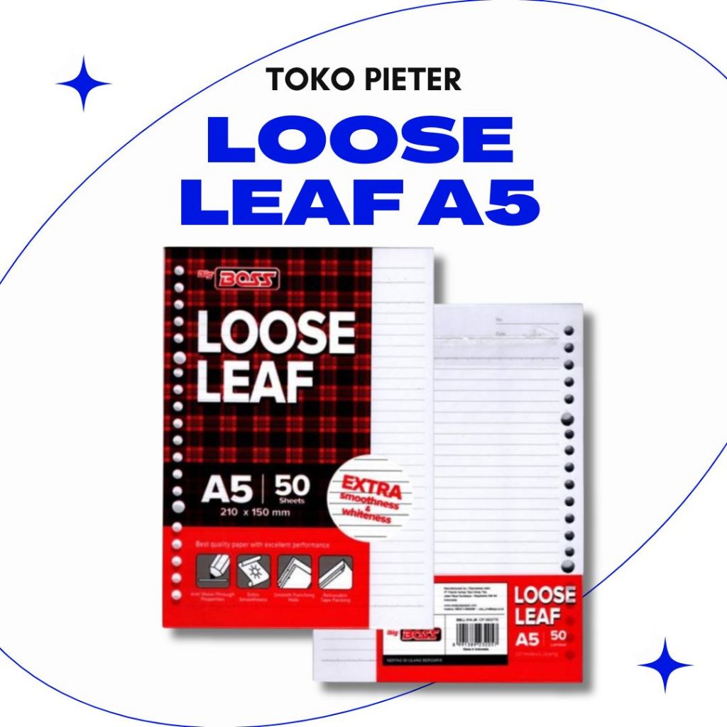 

LOOSE LEAF / KERTAS BINDER UKURAN A5 50 LEMBAR BIG BOSS (PUTIH-GARIS) MURAH
