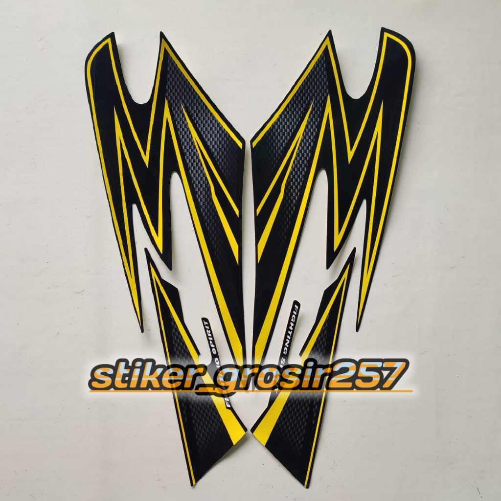 STIKER STRIPING LIS BODY MOTOR YAMAHA RX KING 2003 HITAM KUNING