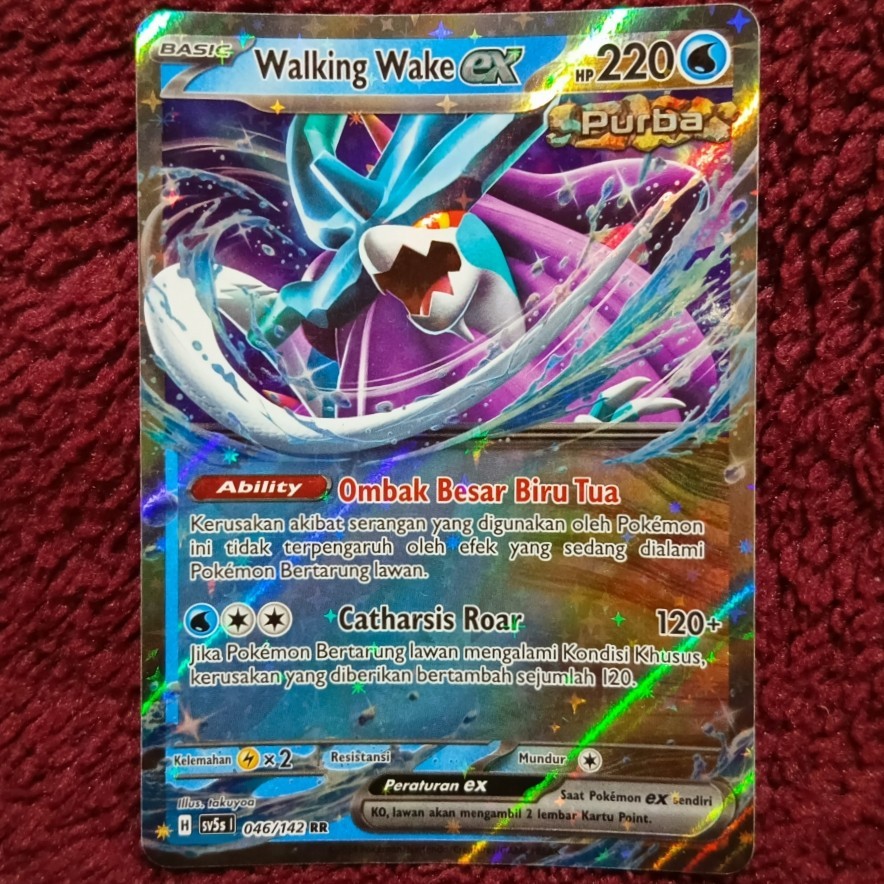 Walking Wake Purba EX RR sv5s - Pokemon TCG Indonesia foil holo