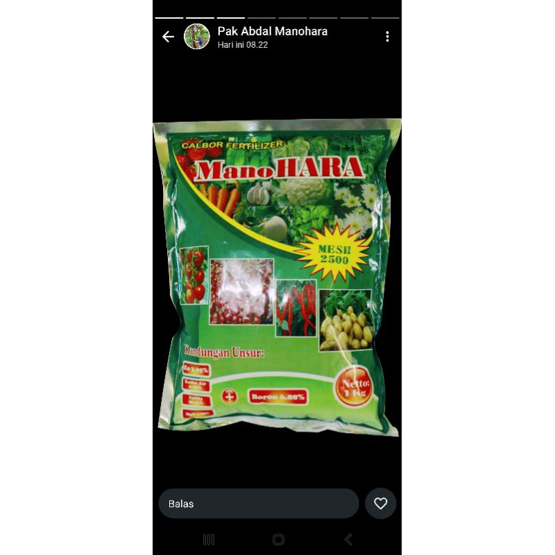 Pupuk lengkap MANOHARA ISI 1 KG