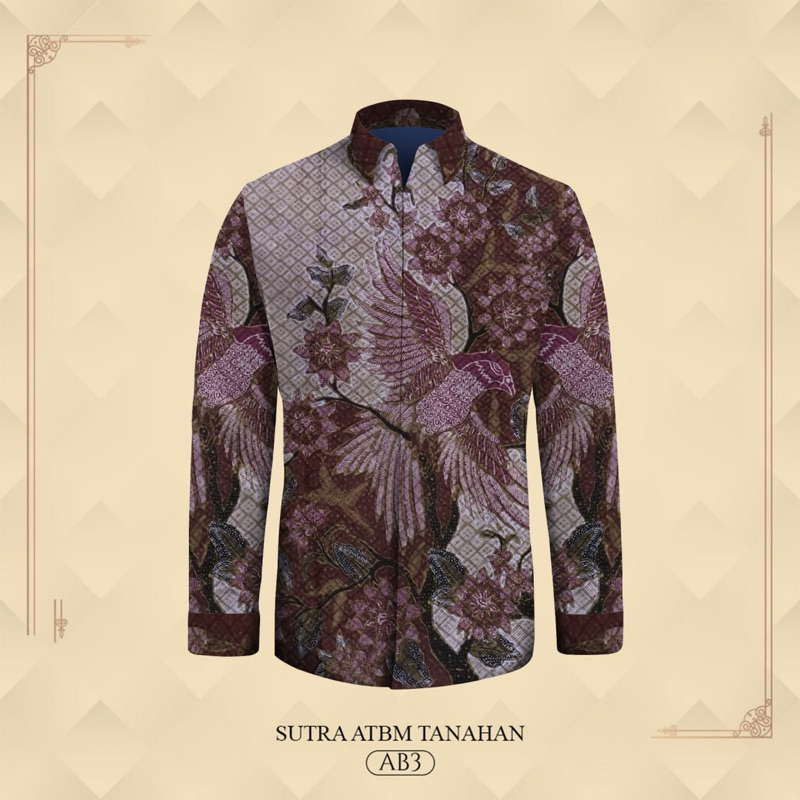 Kain batik tulis sutra tanahan kemeja batik tulis pria asli ST84