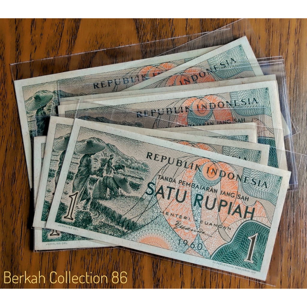 Uang Kuno 1 Rupiah Sandang Pangan Tahun 1960 GRESS Asli