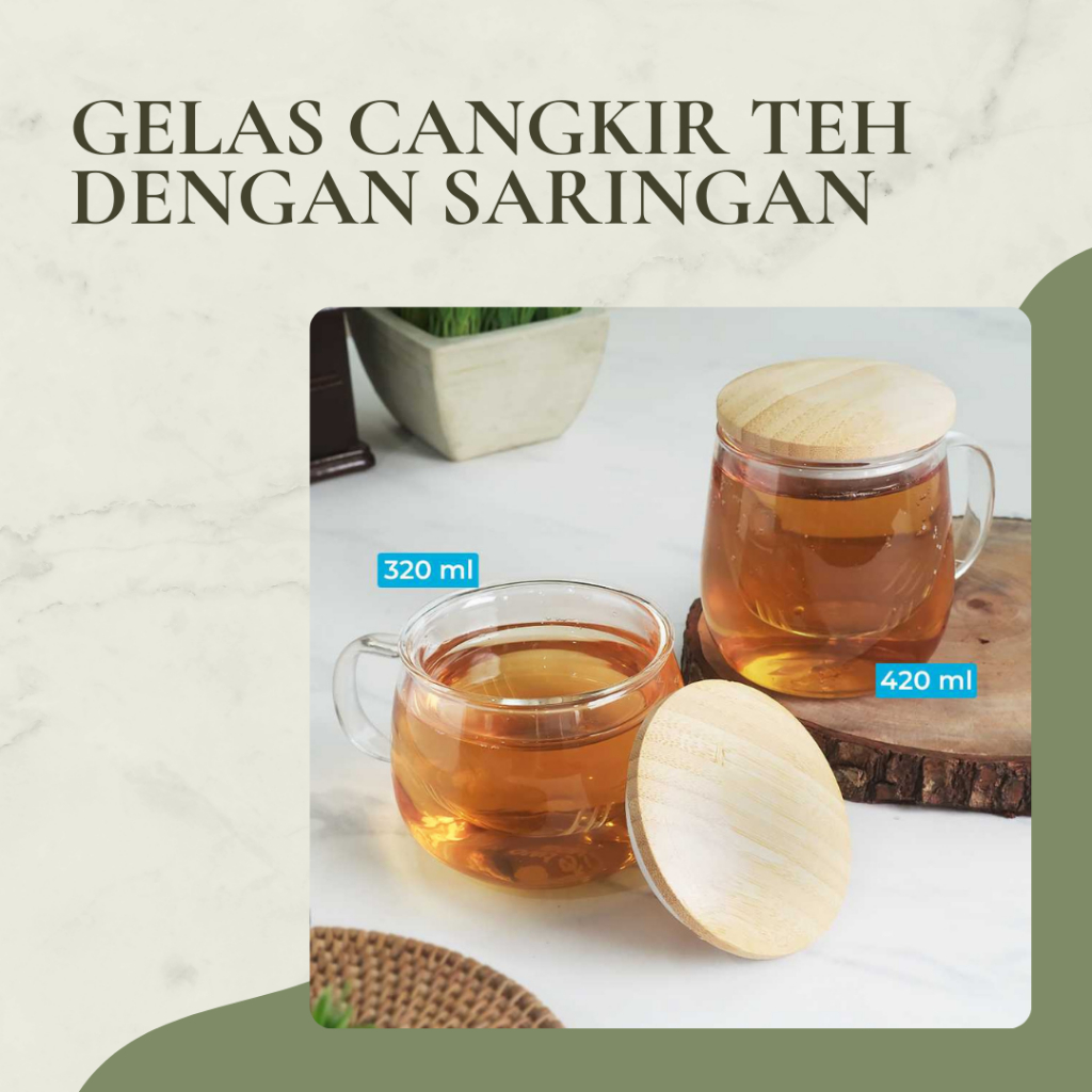 Gelas Cangkir Teh Tea Cup Mug with Infuser Filter