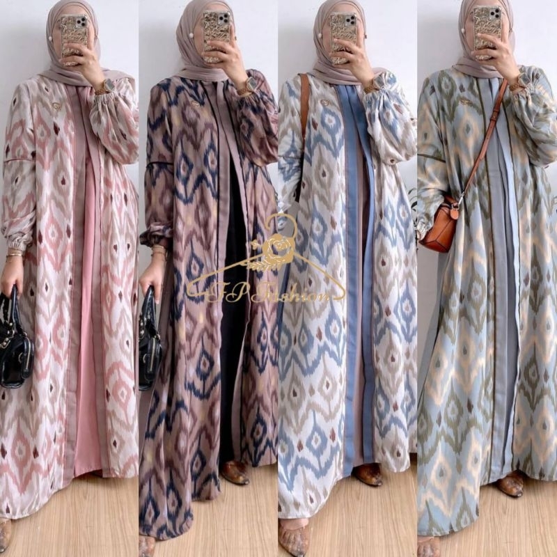 Gamis Wanita Muslimah Terlaris Dress Adenna Set Gamis Set Hijab Long Outer Busui Fashion Muslimah Ga