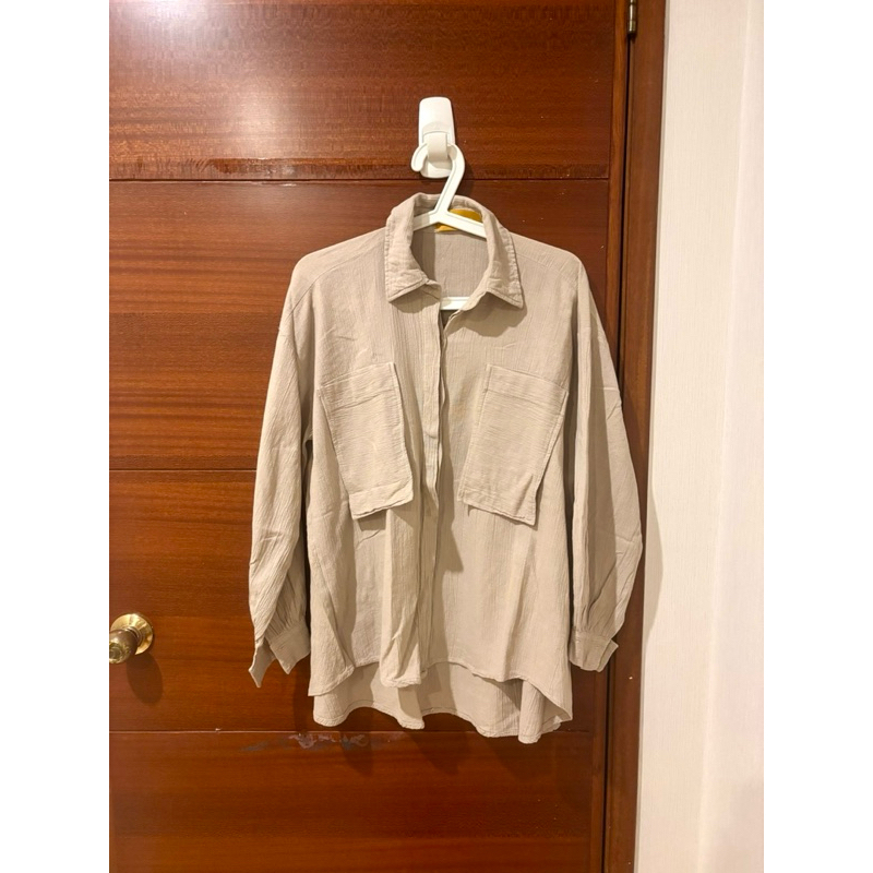 Seminggu RTW - kemeja wanita - double pocket shirts (one size) preloved