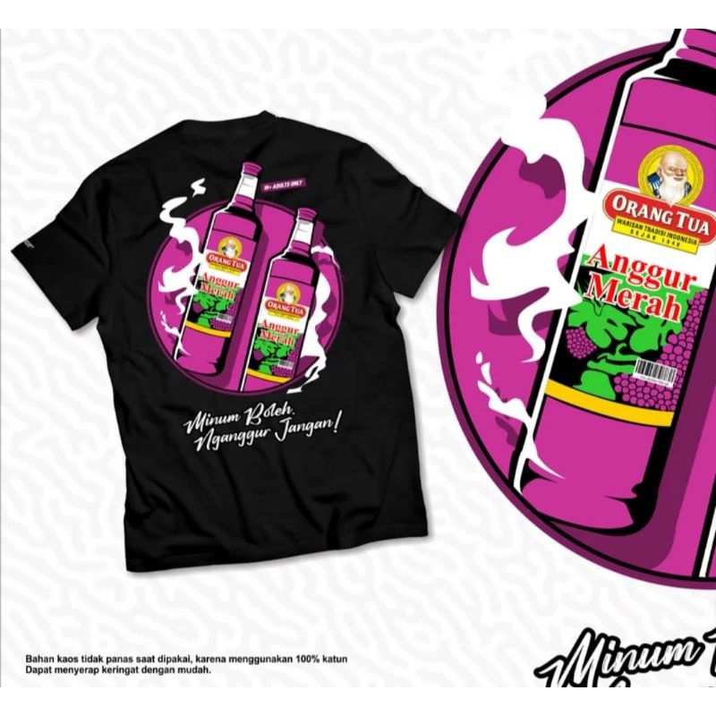 KAOS DISTRO MINUM BOLEH NGANGGUR JANGAN ORANG TUA