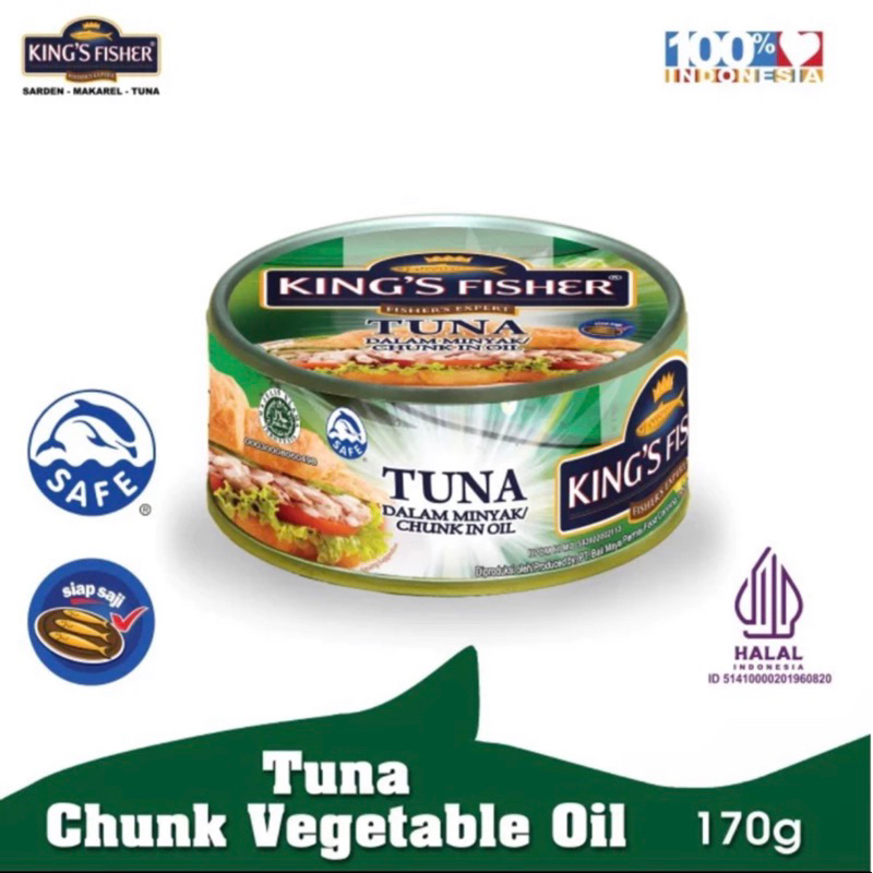 

King's Fisher Tuna Minyak Nabati Tuna in Oil Daging Tuna 170gr