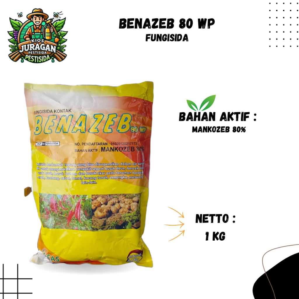 BENAZEB YELLOW 80 WP 1KG FUNGISIDA MANKOZEB KUNING