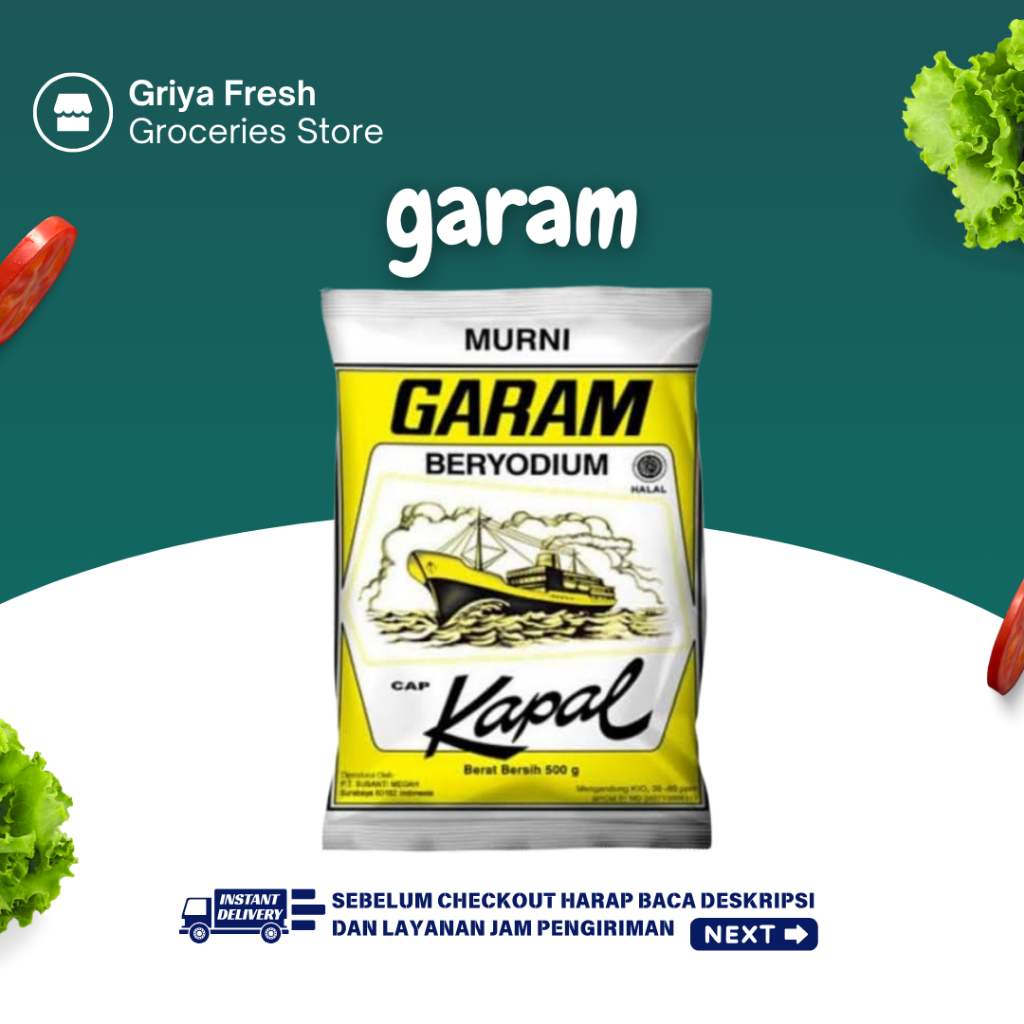 

Garam Dapur Cap Kapal 500 gr - Kirim Instant