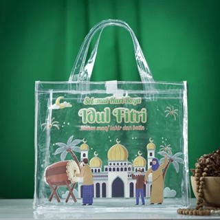 

Ready Stok Tas Lebaran Mika Transparan Bingkisan Hampers Lebaran Idul Fitri UK T25xP30xL13