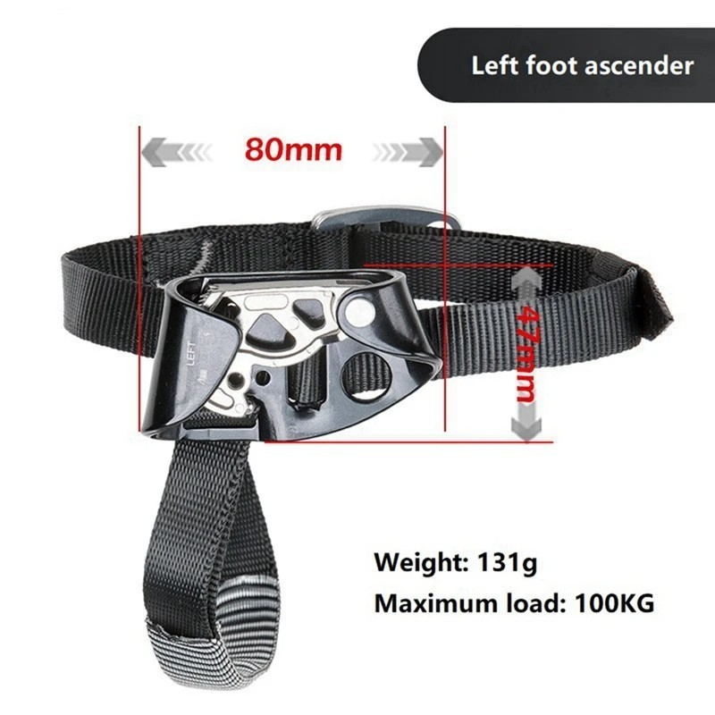 READY Pantin Foot Ascender Ascension Adjustable Foot Ascender Climbing Ascender Kaki Caving Climbing