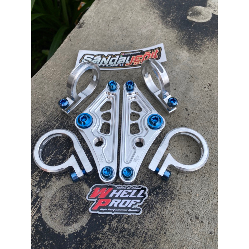 KUPINGAN  PANGKON LAMPU CNC AS 33 SET BAUT TITANIUM GR5 ORIGINAL BAUT TITANIUM UNTUK KUPINGAN LAMPU 