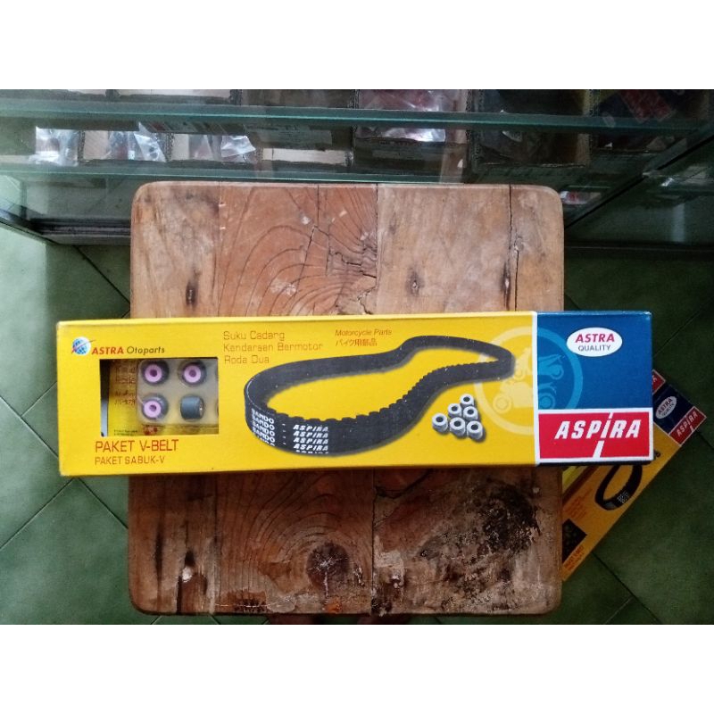 PAKET V-BELT ASPIRA UNTUK MOTOR YAMAHA MIO SMILE,MIO SPORTY,MIO SOUL KARBU,FINO KARBU