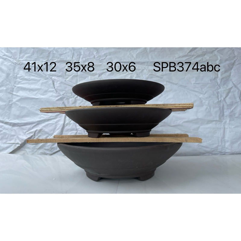 pot keramik bonsai import premium bulat