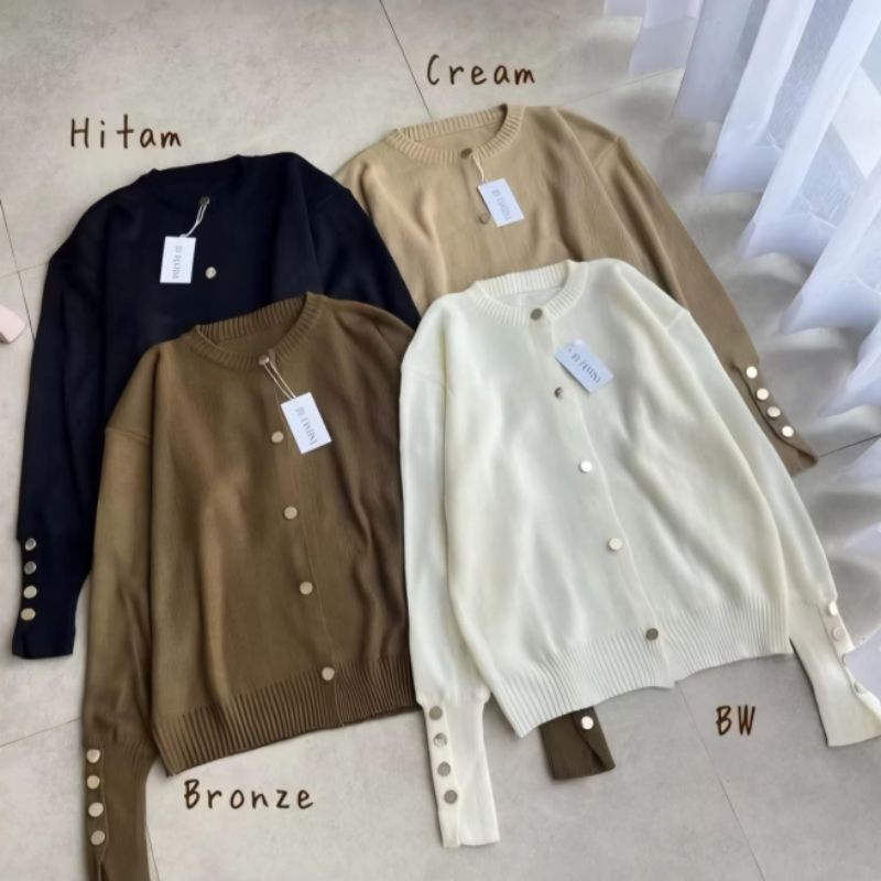 AIRA CARDIGAN RAJUT PREMIUM / CARDIGAN BASIC KANCING TEBAL / CARDIGAN RAJUT KANCING INARA