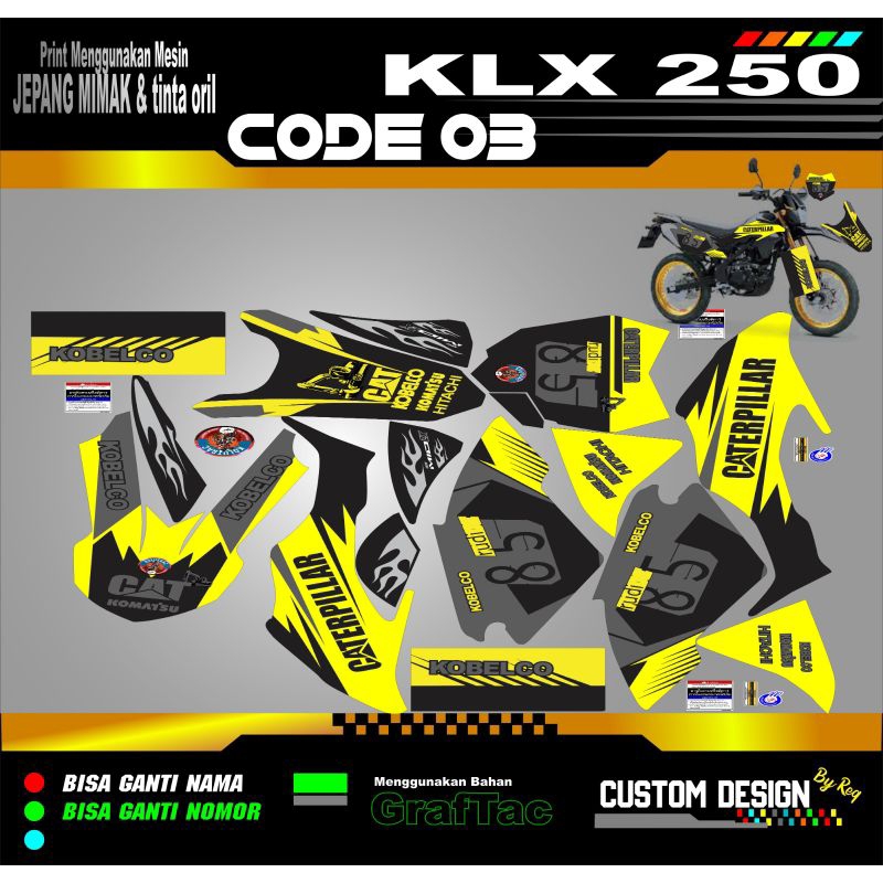 Decal KLX 250 / Sticker KLX 250 / Stiker Motor KLX