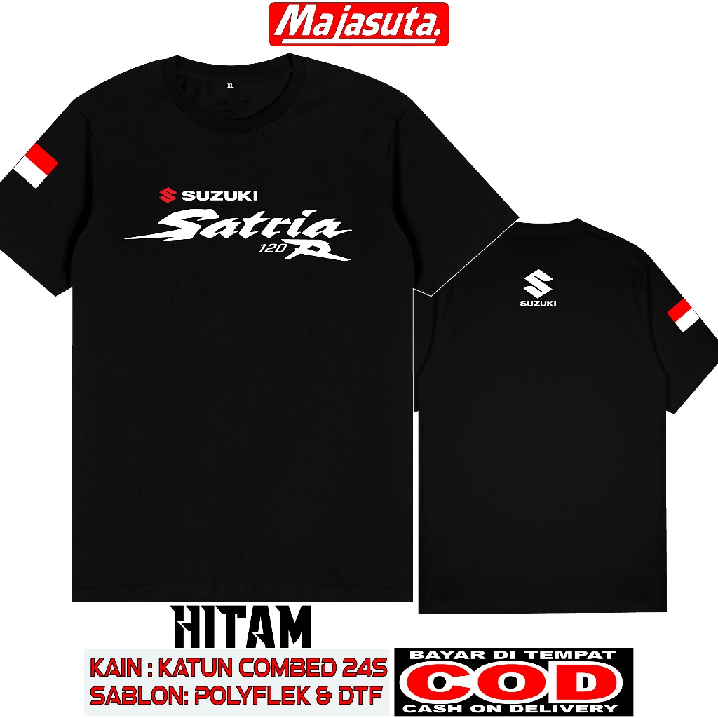 BAJU KAOS SUZUKI SATRIA 120R M1 KATUN COMBED 24S TEBAL//BISA COD//KAOS KOMUNITAS//KAOS CLUB//KAOS MO