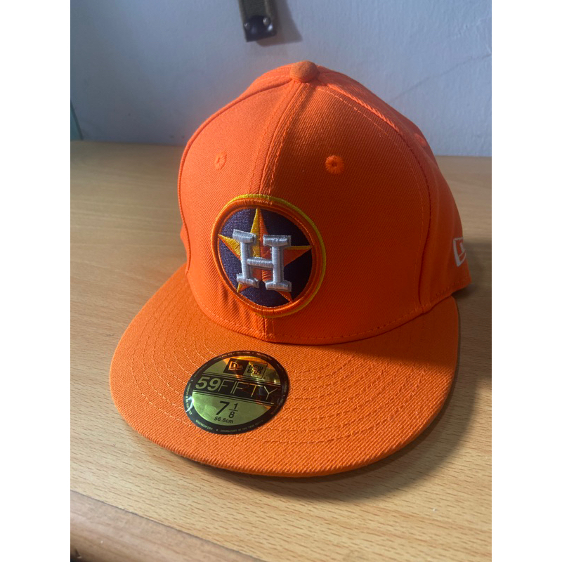 Topi fitted buildup houston astros warna orange