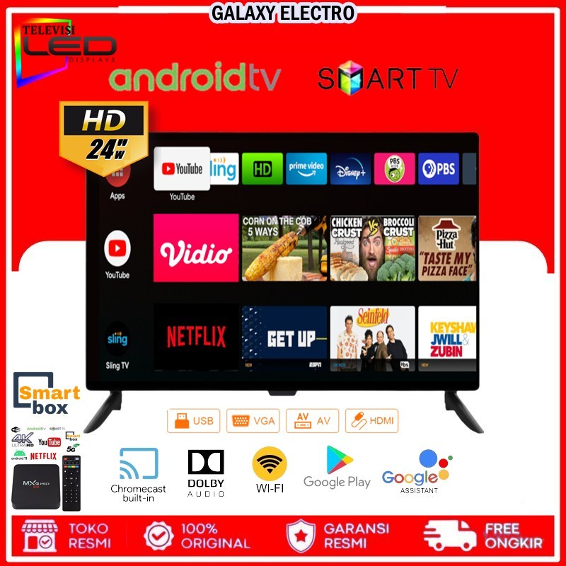GALAXY 2025 - SMART TV LED 24 inch HD Ready Digital TV Televisi DVB-T2 (TCLG-S24A)