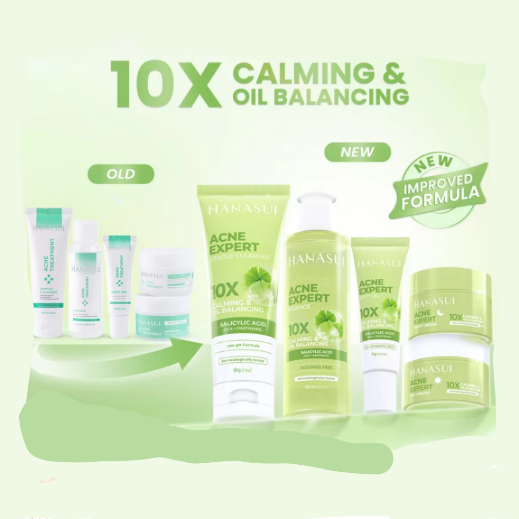 [BPOM] HANASUI Acne Treatment Day Cream - Night Cream - Toner - Cleanser - Skin Care -  Essence | Cu