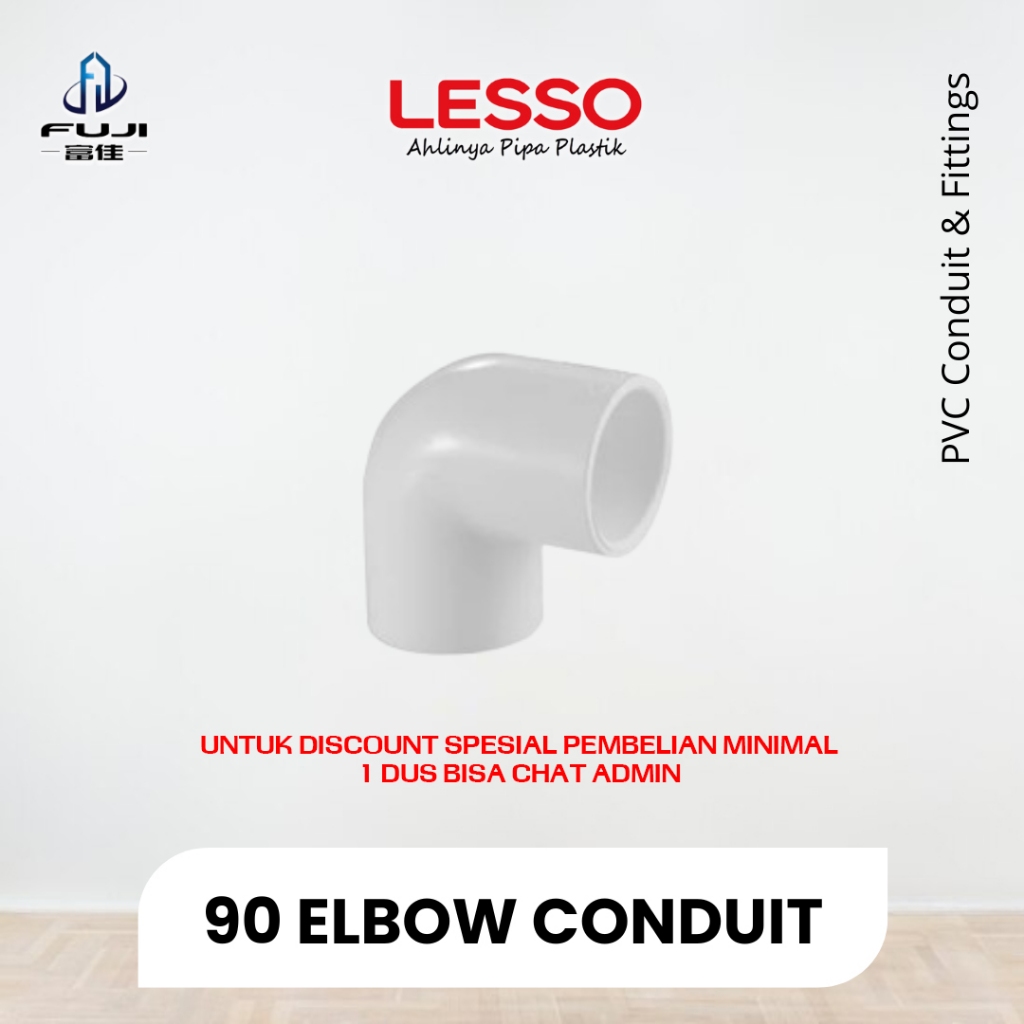 Lesso PVC Conduit 90° Elbow Sambungan Pipa Elbow - 20mm