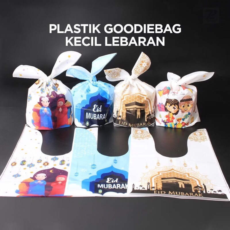 

( 10 pcs atau 5 pcs) Kantong plastik packing ikat edisi idul fitri lebaran/ plastik kue/snack/ hampers lebaran eid mubarak, goodie bag
