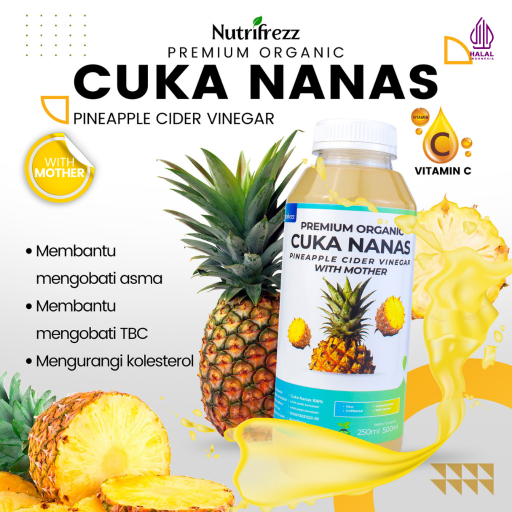 

Nutrifrezz Cuka Nanas with Mother Diet Detox Organik Tanpa Campuran 500ml