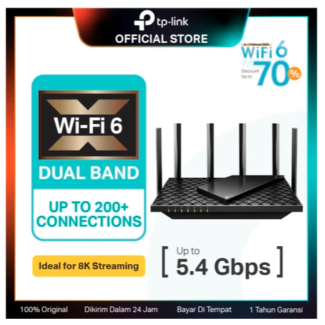 ITSTORE TP-Link Archer AX73 AX5400 WiFi 6 Router Dual Band Gigabit Mesh Wireless Ruter Access Point 