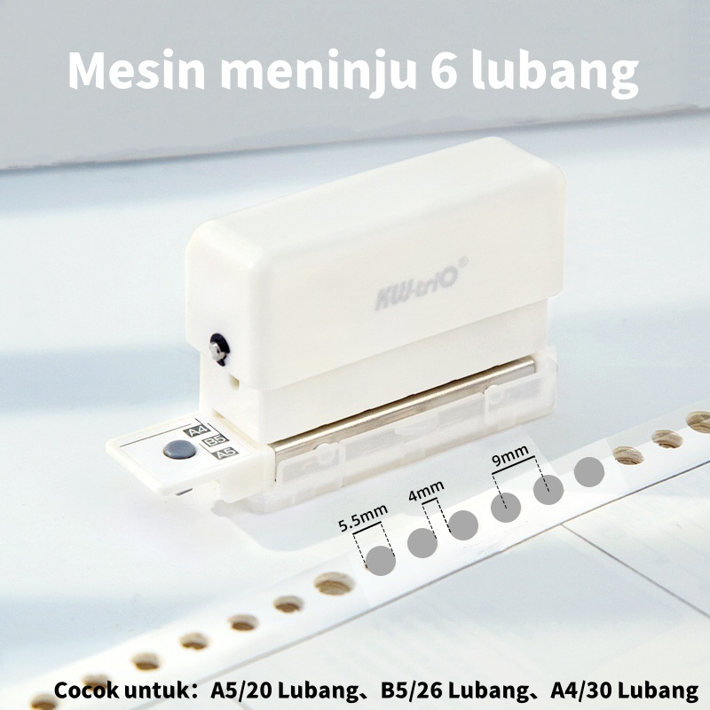 

A4 A5 B5 6 lubang Mini Pembolong Kertas / Pelubang Kertas Kecil / Paper Punch