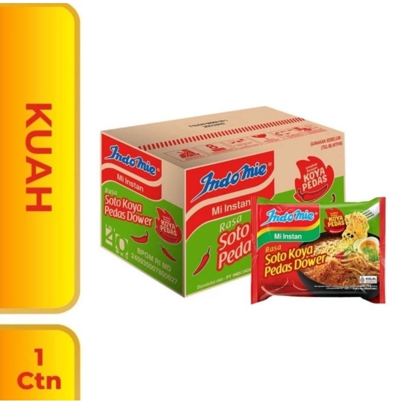 

1 Dus isi 40 bks - Indomie kuah rasa soto koya pedas dower