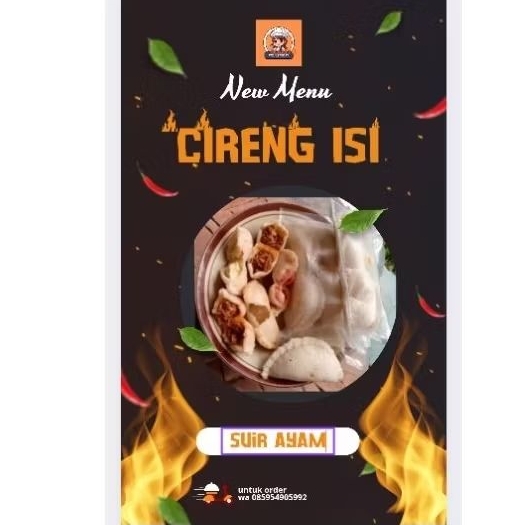 

cireng isi Suir ayam dan Chili oil