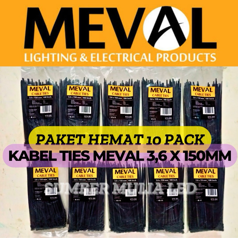 

[ PAKET HEMAT 10 PACK ] MEVAL KABEL TIES NYLON 3.6 X 150 MM 15CM ISI 100PCS PUTIH HITAM MERAH BIRU KUNING WARNA WARNI HARGA GROSIR
