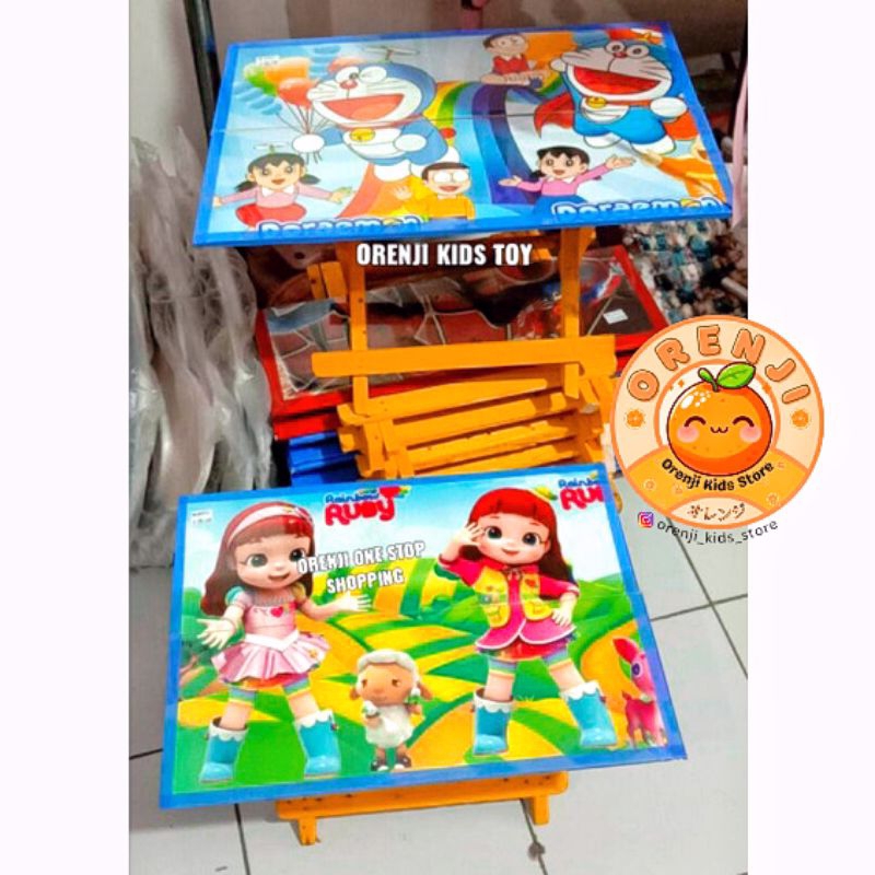 Meja belajar lipat Kayu / meja lipat / meja anak