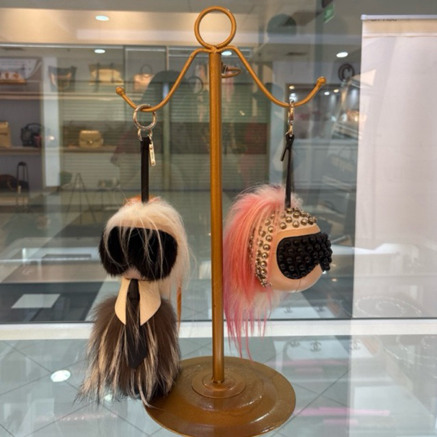 preloved fendi karlito charm bag