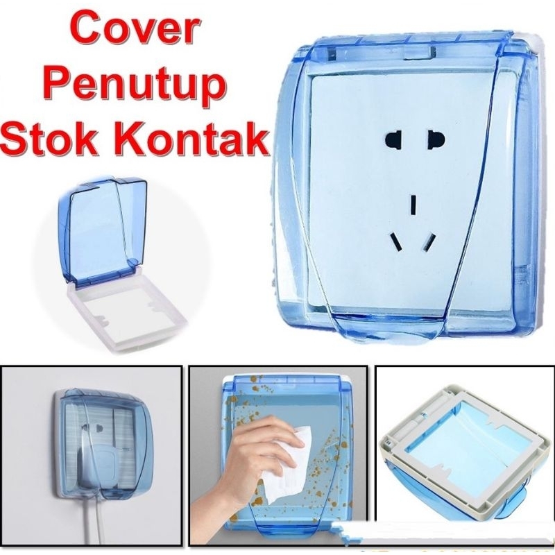 Penutup Steker Colokan Listrik Waterproof Kotak Cover Pelindung Kabel Saklar Dinding Tempel Pengaman