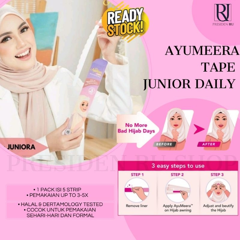 Ayumeera - JUNIOR DAILY| Hijab Tape | Pembentuk Hijab | Hijab Rapih | Hijab PET | Melengkung Paripur