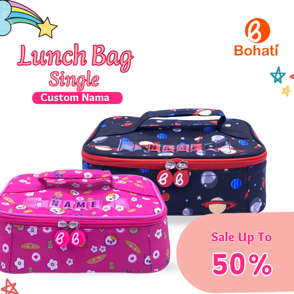 Tas Bekal Costum Nama I Bohati ( single ) Lunch Bag Bohati Kotak Makan
