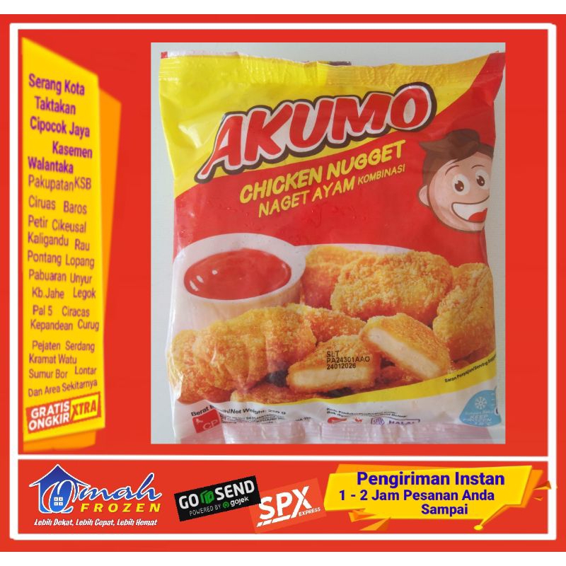 

Nugget Ayam Akumo 250g, naget, Frozen Serang